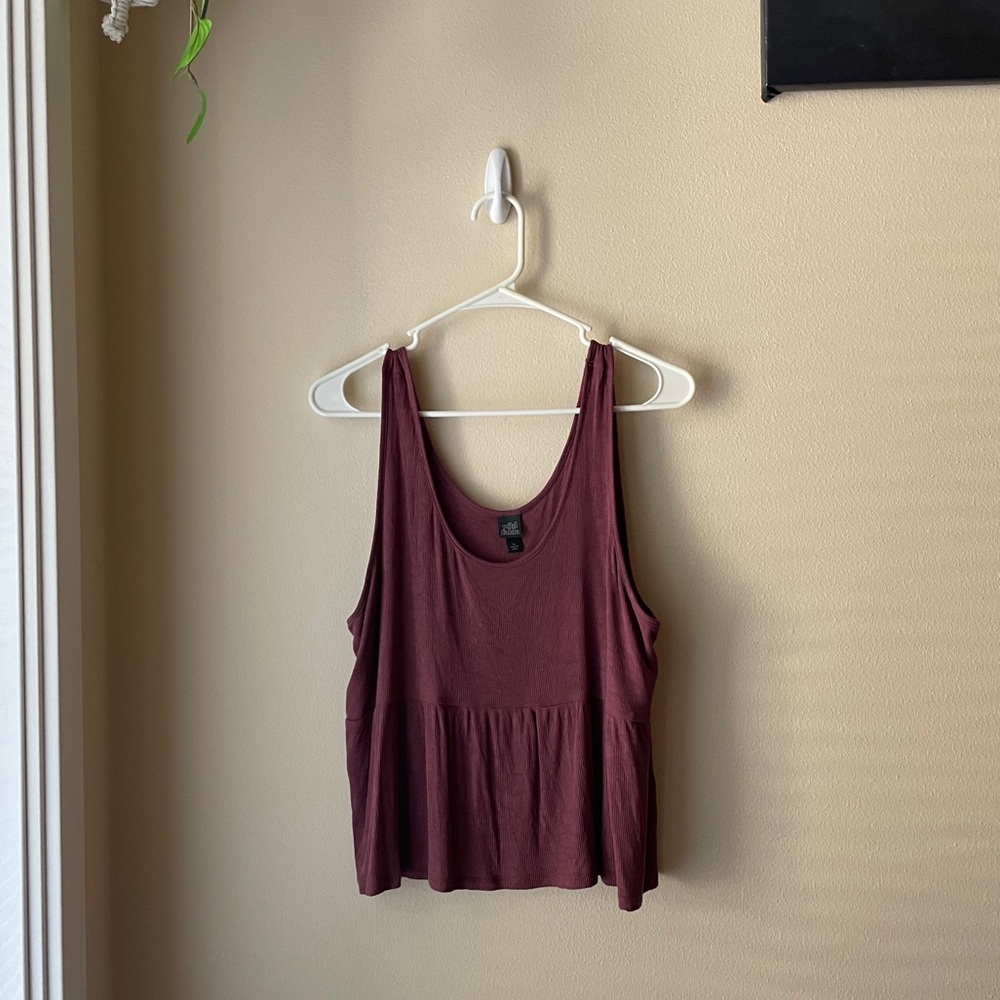 Rib-knit Peplum Top